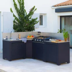 Meuble d'Angle pour Cuisine Extérieure Bleu navy - ENO