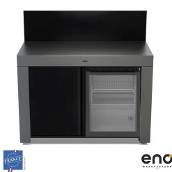 Meuble FELIX 120 cm Gris Cargo avec Réfrigérateur - ENO