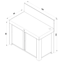 Meuble FELIX 120 cm Noir Inox - ENO