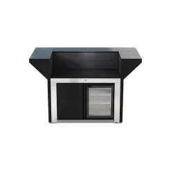 Meuble FELIX ILOT 120 cm Noir et inox Comptoir et frigo - ENO
