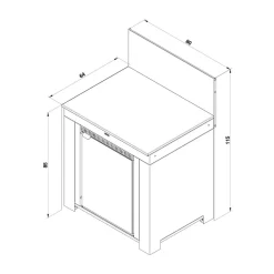 Meuble Frigo Extérieur 75L Bleu Navy - ENO
