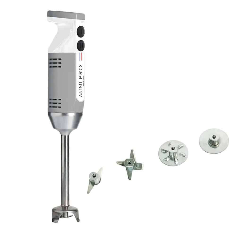 Mixeur plongeant polyvalent mini-pro Gris Blanc 4 couteaux - DYNAMIC