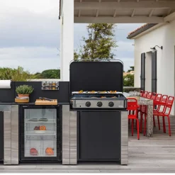Module Plancha Surbaissé 80 cm Noir Inox - ENO