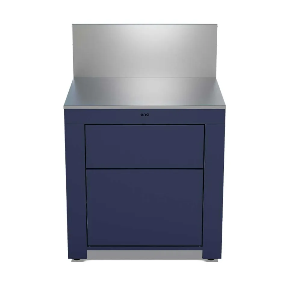 Module Plan de Travail 80 cm avec Tiroir Bleu Navy - ENO