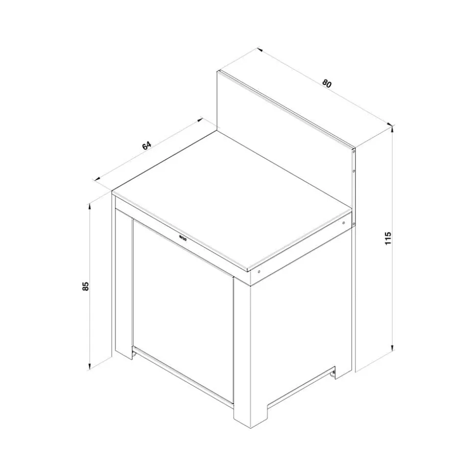Module Plan de Travail 80 cm Bleu Navy - ENO