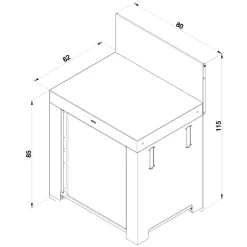 Module Plan de Travail 80 cm Noir Inox - ENO