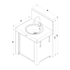 Module Évier 80 cm Noir Inox - ENO