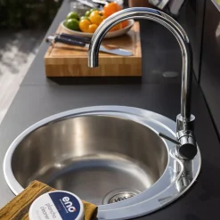 Module Évier 80 cm Noir Inox - ENO