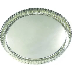 Moule à Tarte renversée cannelé en fer blanc 28 cm - GOBEL