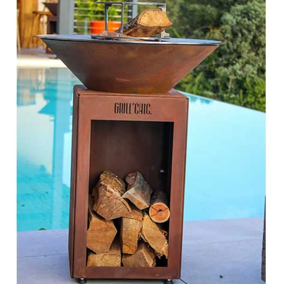 Pack Printemps Brasero Auvergnat Rond CORTEN - GRILL CHIC