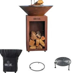 Pack Printemps Brasero Auvergnat Rond CORTEN - GRILL CHIC