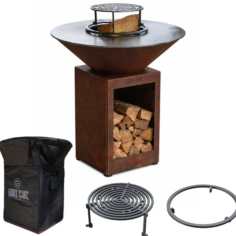 Pack Printemps Brasero Cévenol BOIS CORTEN 74 x 90 cm - GRILL CHIC