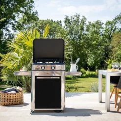Plancha Gaz Enosign 65 sur Chariot Inox et noir - ENO