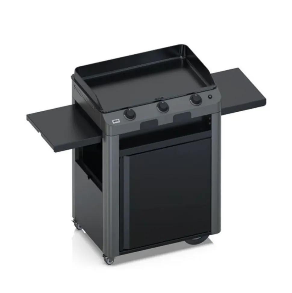 Plancha Gaz Fusion 75 sur Chariot Acier Gris Cargo - ENO