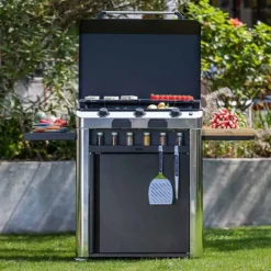 Plancha Gaz Fusion 75 sur Chariot Inox et Noir - ENO