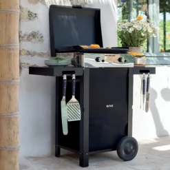 Plancha Gaz INITIAL 50 sur Chariot Acier Noir - ENO