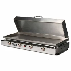 Plancha gaz inox LAGOA 4 feux Avec Couvercle - PLANCHA TONIO