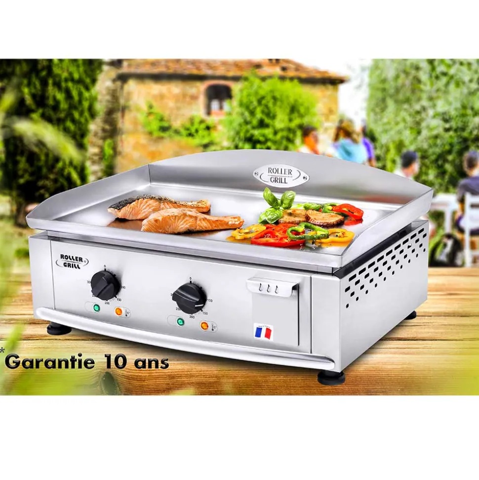 Plancha gaz 60 tout inox 2 brûleurs - ROLLER GRILL