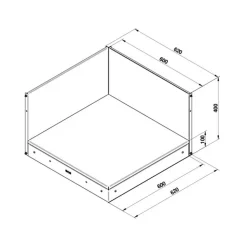 Plateau d'angle Module Noir et Inox - ENO