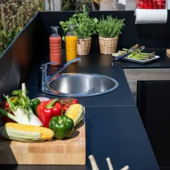 Plateau d'angle Module Noir et Inox - ENO