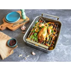 Plat à Four Inox 35 cm avec accessoires - CRISTEL