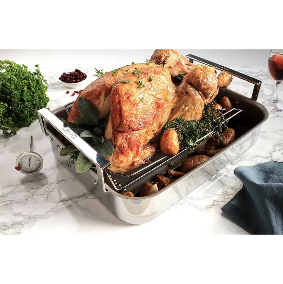 Plat à Four Inox 40 cm avec accessoires - CRISTEL