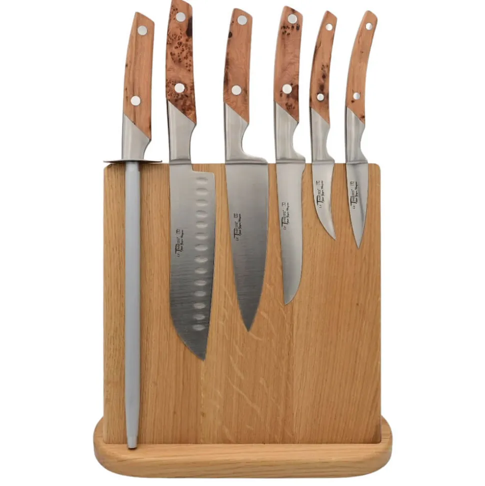 Set de 6 couteaux de cuisine Le Thiers sur support magnétique - GOYON-CHAZEAU