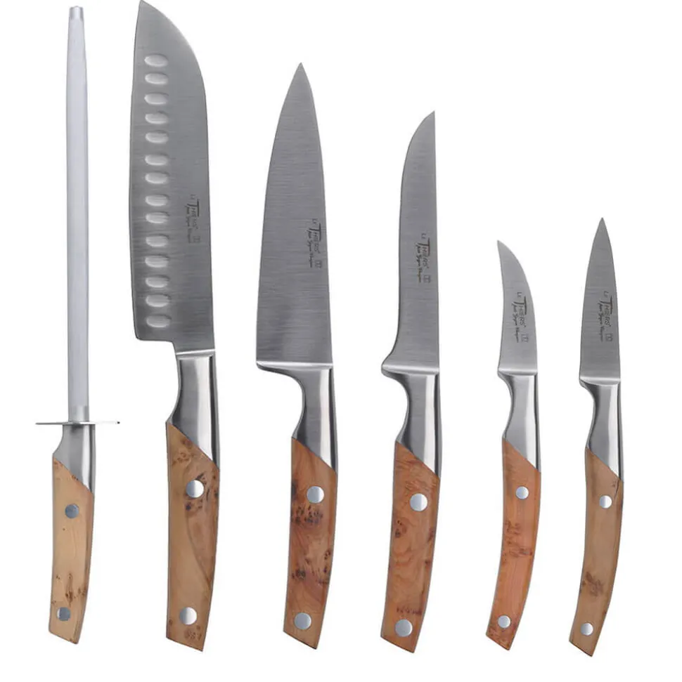 Set de 6 couteaux de cuisine Le Thiers sur support magnétique - GOYON-CHAZEAU
