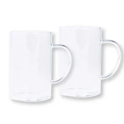 Set 2 tasses en verre pour café et thé - CRISTEL