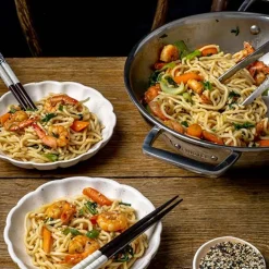 Wok Inox Castel'Pro anses fixes et couvercle inclus - CRISTEL